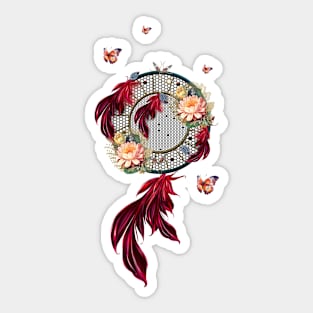 Wonderful dreamcatcher and butterlies Sticker